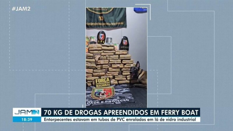 Polícia apreende 70 kg de drogas em embarcação no Amazonas