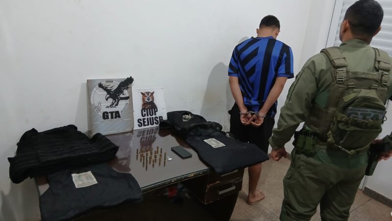 Operação do GTA em Santana resulta na apreensão de colete balístico e munições