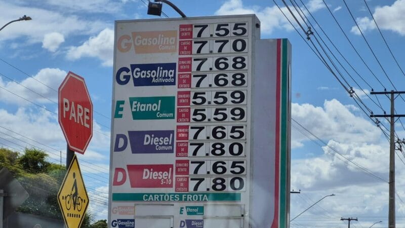 Gasolina em Boa Vista atinge R$ 7,55 após novo aumento