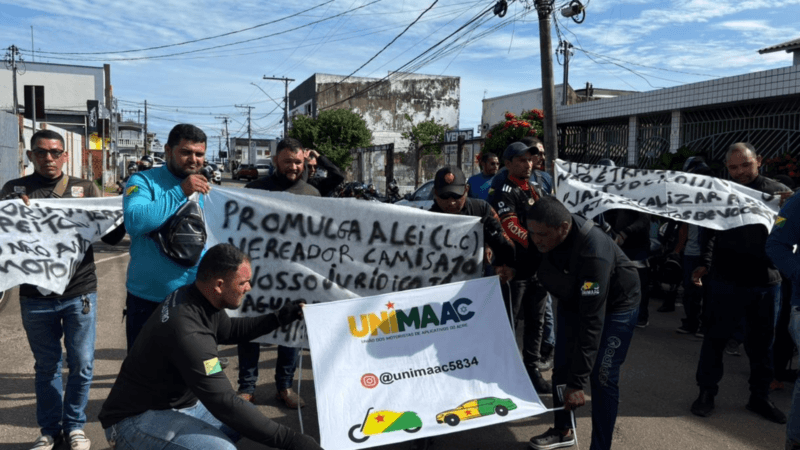 Motociclistas de Aplicativo Realizam Protesto Contra Regulamentação em Rio Branco