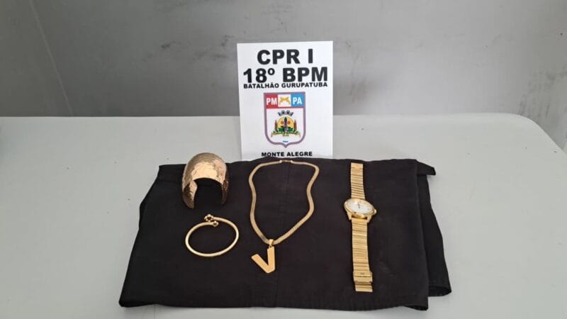 Polícia Militar Recupera Joias Avaliadas em R$ 15 Mil e Prende Suspeito em Monte Alegre