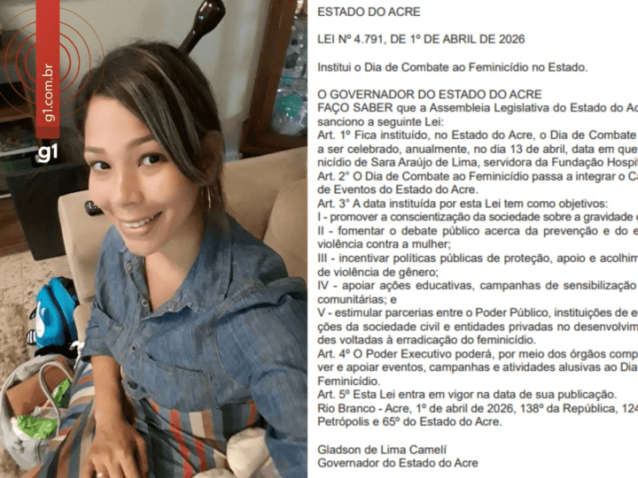 Acre Institui Dia de Combate ao Feminicídio em Homenagem a Sara Araújo de Lima