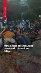 Motociclista sofre acidente em buraco na Av. Nazaré, em Belém