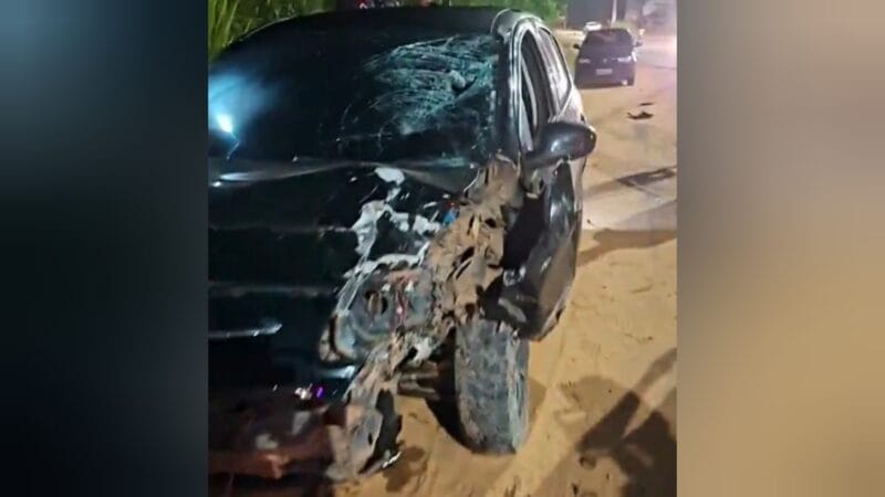 Acidente na Avenida Elias Pinto em Santarém: Carro Colide com Motocicleta e Deixa Ferido
