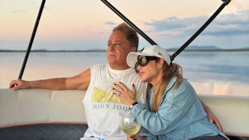 Leonardo e Poliana Rocha desfrutam de um dia especial no Rio Tocantins