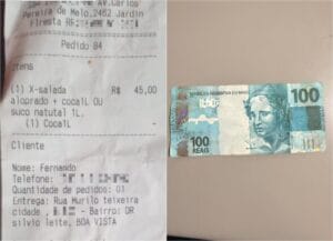 Homem utiliza nota falsa de R$ 100 para pagamento de lanche em Boa Vista