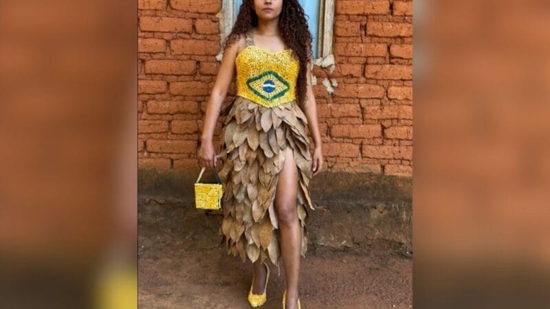 Influenciadora do Tocantins Viraliza com Look Criativo em Homenagem à Seleção Brasileira