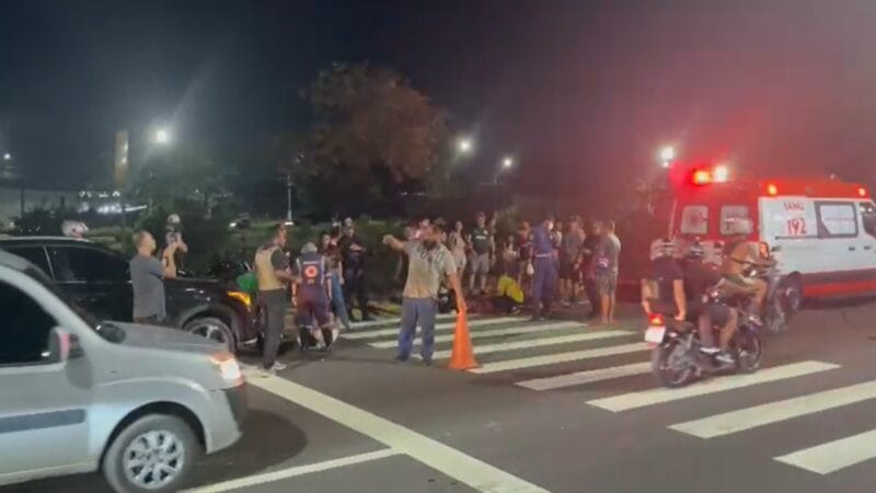 Acidente em Manaus Envolve Carro e Motos, Deixa Feridos e Causa Congestionamento