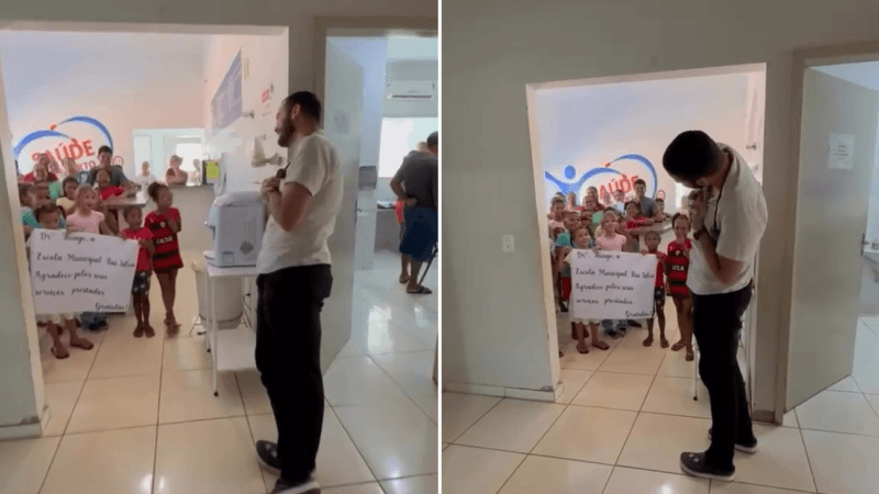 Médico Recebe Homenagem Emocionante de Crianças em Despedida de Unidade de Saúde no Tocantins