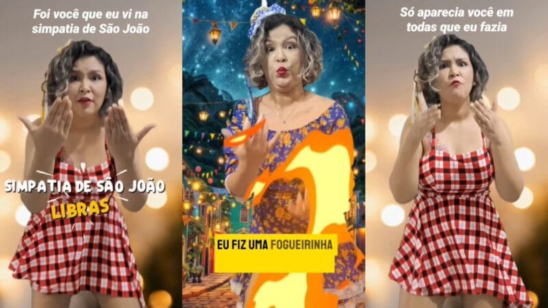 Intérprete de Libras do Amapá Celebra Música Junina e Inclusão nas Redes Sociais