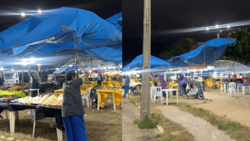 Vendaval em Porto Velho: Feirantes Enfrentam Tempestade e Céu Vermelho Surpreende a Cidade